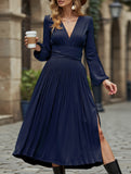Solid color dress midi length
