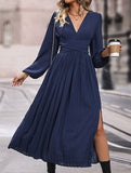 Solid color dress midi length