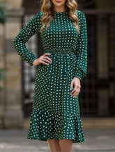French vintage polka dot patchwork dress