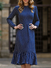 French vintage polka dot patchwork dress