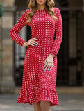 French vintage polka dot patchwork dress
