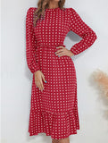 French vintage polka dot patchwork dress