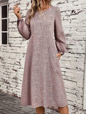 Loose casual long-sleeved dress