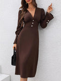 Casual V-neck shirt dress