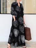 Simple loose casual long shirt dress