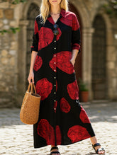 Simple loose casual long shirt dress