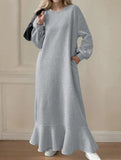 Women's loose-fitting sweatshirt dress