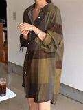 Cardigan long-sleeved lapel mid-length shirt