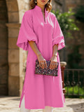 Casual Solid Color Loose Midi A-Line Skirt