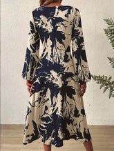 Fashionable V-neck hot-print dress