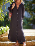 Casual long-sleeved cardigan dress