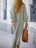 Casual long-sleeved cardigan dress