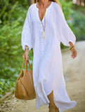 Casual long-sleeved cardigan dress