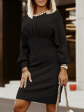 Slim Fit Oversized Knitted Batwing Sleeve Dress