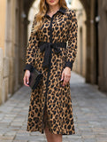 Comfortable long leopard print dress