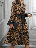 Comfortable long leopard print dress