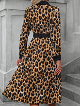 Comfortable long leopard print dress