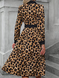 Comfortable long leopard print dress