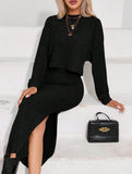 Fashion vest skirt + loose T-shirt set