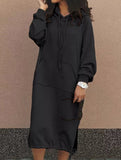 Solid color oversized long sweatshirt