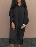 Solid color oversized long sweatshirt