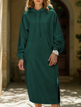 Solid color oversized long sweatshirt