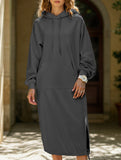Solid color oversized long sweatshirt