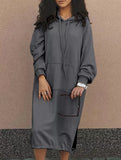 Solid color oversized long sweatshirt