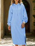 Solid color oversized long sweatshirt