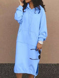 Solid color oversized long sweatshirt