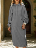 Solid color oversized long sweatshirt