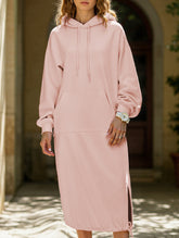 Solid color oversized long sweatshirt