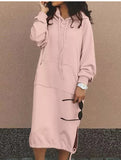 Solid color oversized long sweatshirt