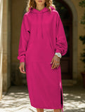 Solid color oversized long sweatshirt