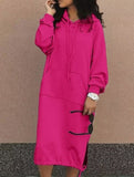 Solid color oversized long sweatshirt