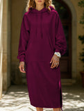 Solid color oversized long sweatshirt