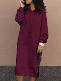 Solid color oversized long sweatshirt