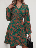 2025 new one-piece printed dress