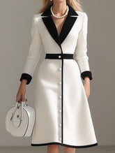 High waist slimming three-quarter sleeve dress
