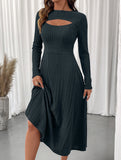 Casual hot girl hollow texture slim dress