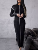 Slim-fit knitted dress with waist