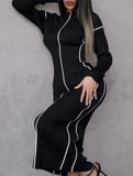 Slim-fit knitted dress with waist