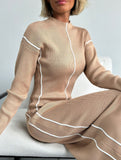 Slim-fit knitted dress with waist