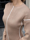 Slim-fit knitted dress with waist