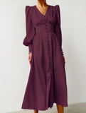 Retro V-neck waist dress