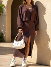 Fashionable knitted cable-knitted dress