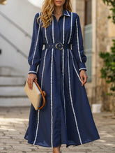 Retro waist shirt tie dress