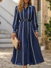 Retro waist shirt tie dress
