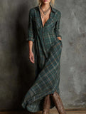 Double-sided printed casual plaid dress