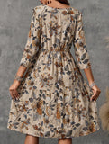 Fashionable round neck printed dress